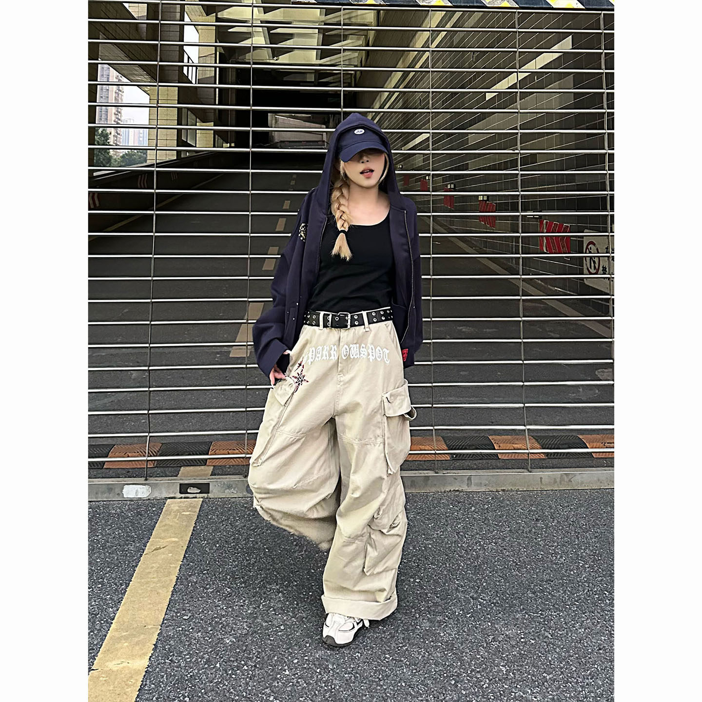 NNK美式复古四大口袋设计感工装裤男女宽松休闲直筒阔腿长裤潮