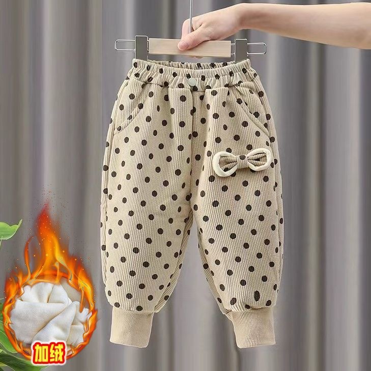 女童卫裤秋冬季2025洋气新款女宝宝小童加绒裤子儿童冬装保暖长裤