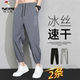 薄款 夏季 宽松束脚速干运动裤 工装 子男 啄木鸟冰丝裤 休闲长裤 子男士