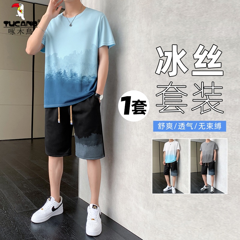 宽松夏季薄款青少年两件套速干衣