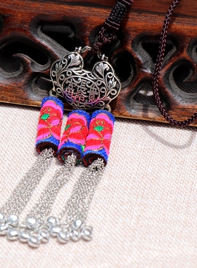 百搭复古民族风休闲长款流苏项链