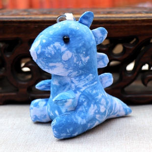 云南大理丽江手工扎染钥匙扣胖恐龙挂件包包挂件旅游伴手礼