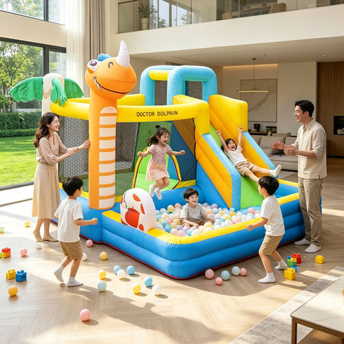 博士豚恐龙充气城堡带娃神器玩具