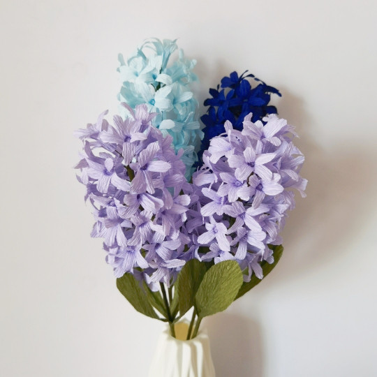 皱纹纸风信子成品花手工diy纸艺手工花手作皱卷纸花手工作业节日