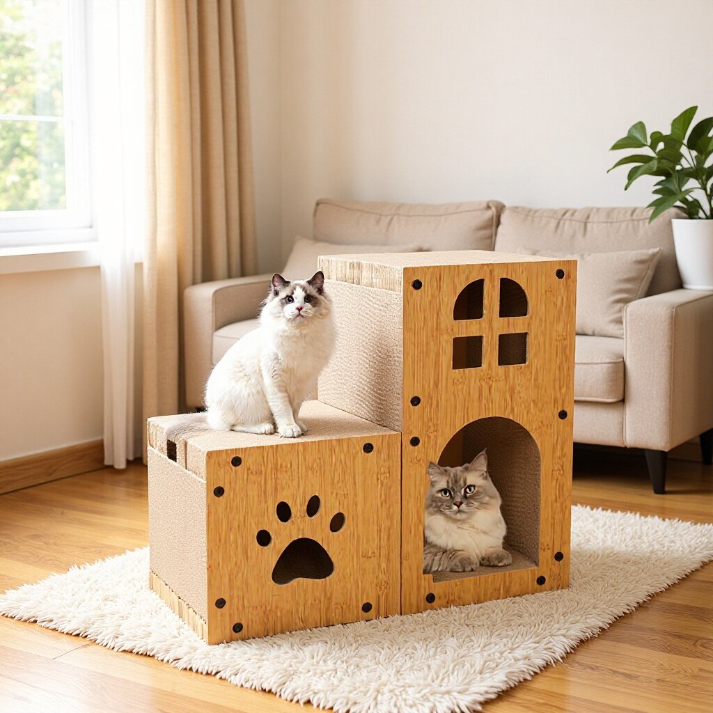 猫抓板猫窝 密度板瓦楞纸耐抓多功能双层猫别墅猫屋 猫咪宠物用品