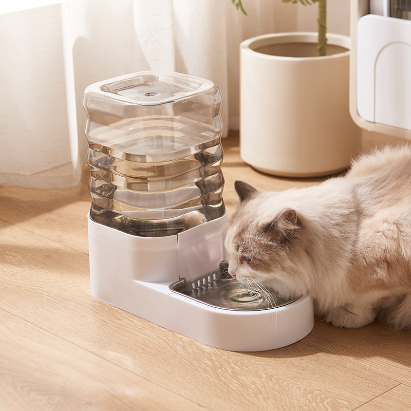 猫咪饮水机宠物自动喂水器日系风不锈钢不插电狗狗饮水器过滤净水