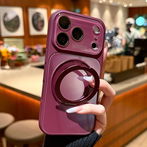 适用iPhone18PRO手机壳360旋转支架玻璃壳苹果17全包自带镜头膜16