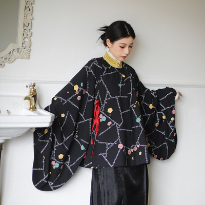 汉服杉水集圆领大襟琵琶袖原创