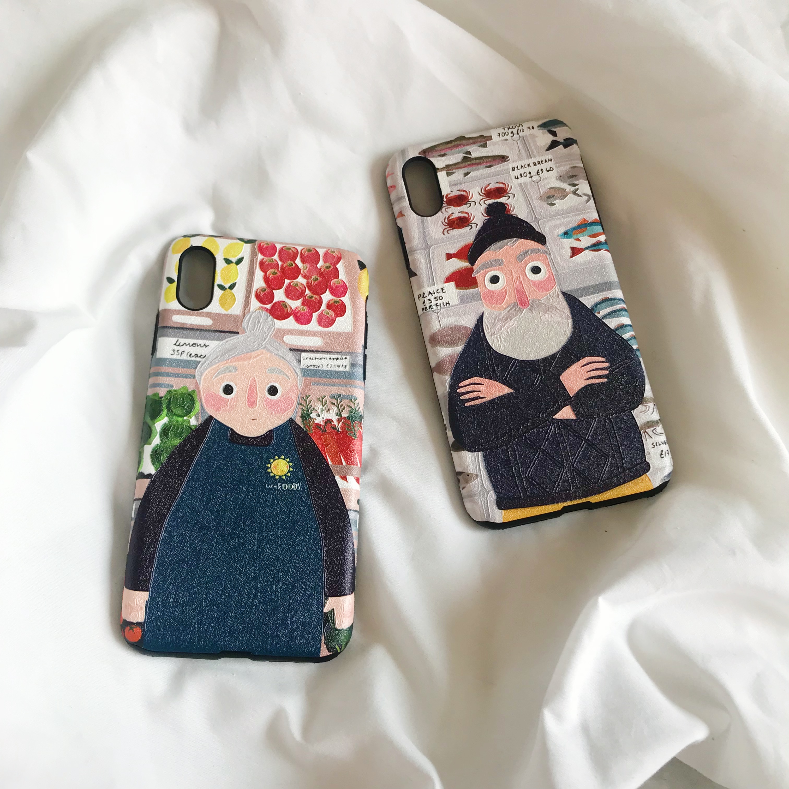 搞怪情侣插画老太老头适用iphone16苹果15ProMax手机壳X/Xr全包软14/13壳华为/vivo/oppo