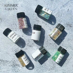 妖精之瞳混合幻彩闪粉亮片8色套装水晶滴胶uv胶填充材料流麻闪粉