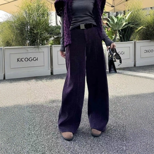 高腰款百搭长裤纯色休闲裤