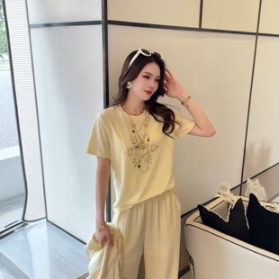 T恤上衣女 Dong.one重工镶钻钉珠字母雪花短袖 欧洲站2026夏季 新款
