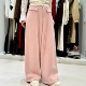 新款 .COM挂绳高腰加绒阔腿裤 欧洲站2025冬季 女显瘦垂坠感休闲裤