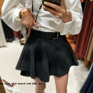 欧洲站2025秋季 .COM高腰显瘦A字花瓣裙百搭防走光半身裙女 新款