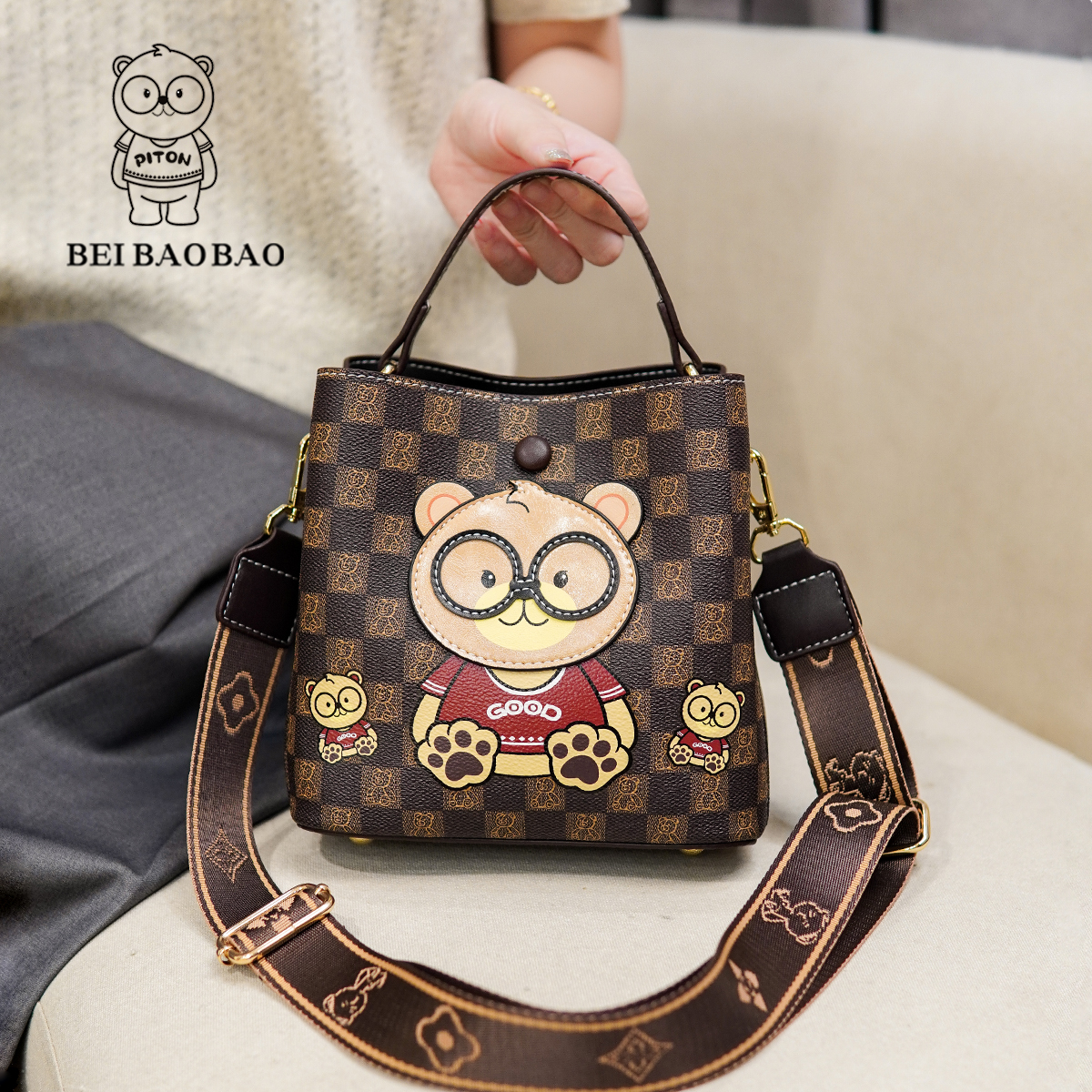 北包包可爱时尚手提包水桶包