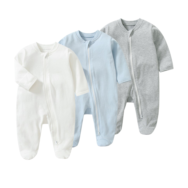 拉链连身衣爬服纯棉秋季