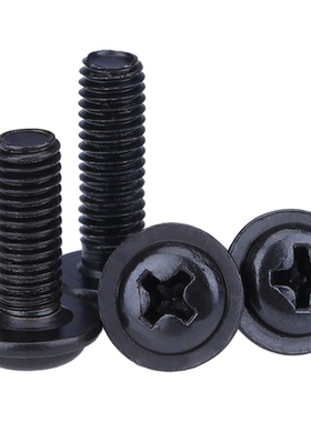 黑色PWM圆头十字带介子带垫片螺丝钉M2.5M3M4*5x6x8x10x12x16x20