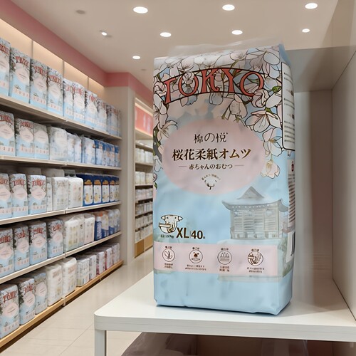 棉之悦樱花柔拉拉裤新生儿纸尿裤