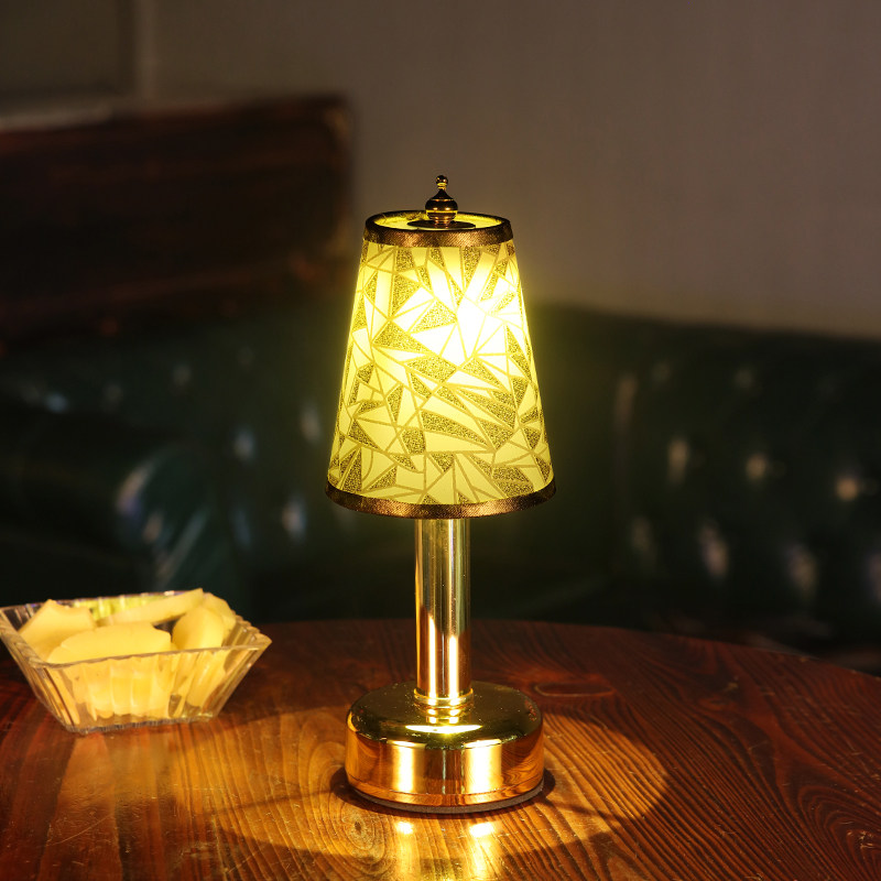 简约led充电布艺酒吧台灯KTV夜总会啡啡厅吧台灯小夜灯桌面台灯