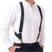 带3.5cm中青年商务衬衫 Ins热款 吊裤 两夹复古挂钩背带法式 吊带 男士