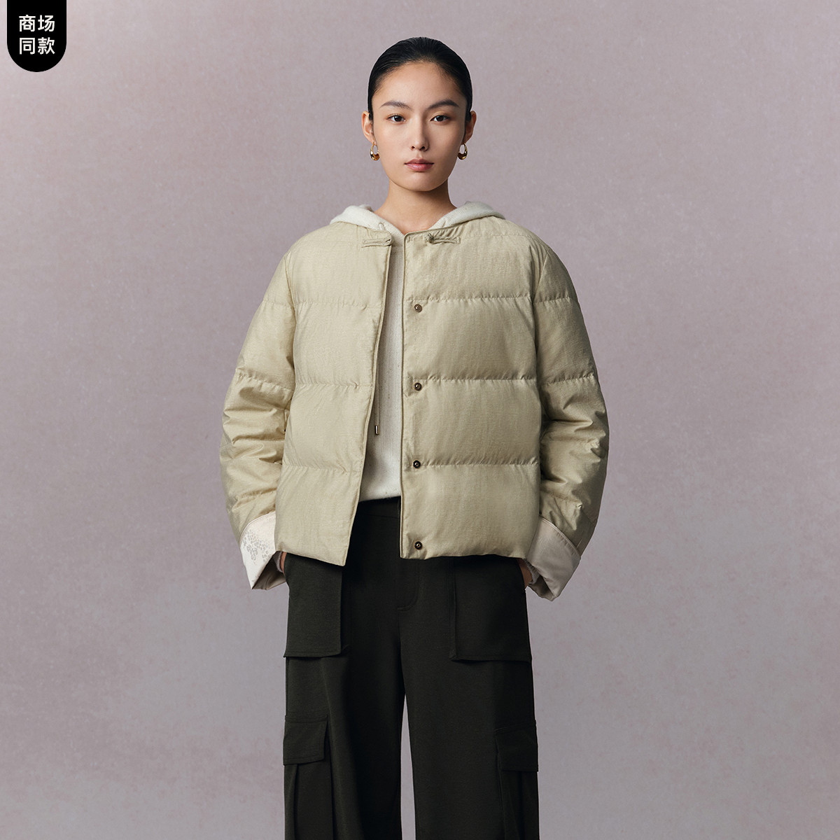 【东方老钱雨露麻羽绒】naivee纳薇25冬新款新中式零压云朵鹅