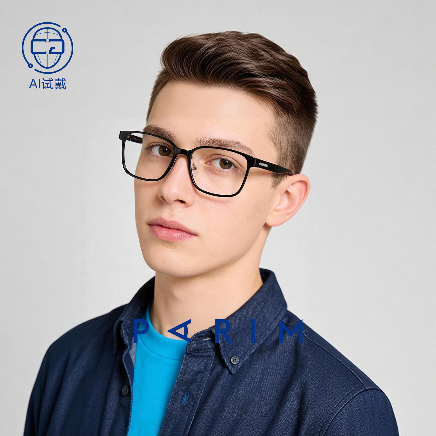 派丽蒙窄框方形大脸眼镜框男女款近视镜架潮流配镜专用