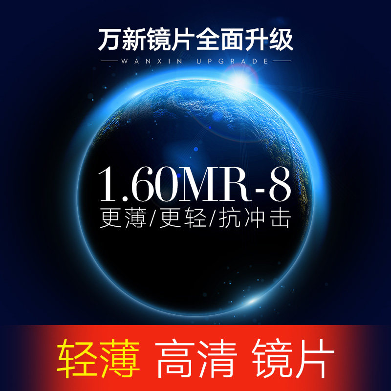 防紫外线非球面材质绿膜近视镜片