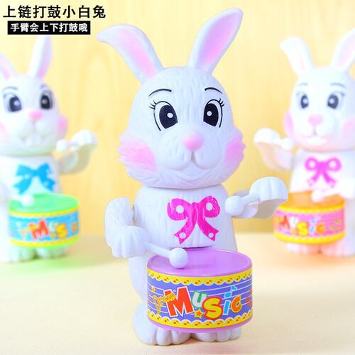 兔子打鼓上链发条儿童敲鼓上旋