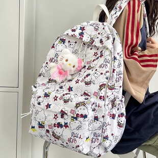 日本代购HelloKitty书包初中生女生高颜值大学生可爱大容量双肩包