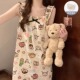 孕妇家居服 日系可爱睡衣连衣裙大码 日本代购 吊带睡裙女带胸垫夏季