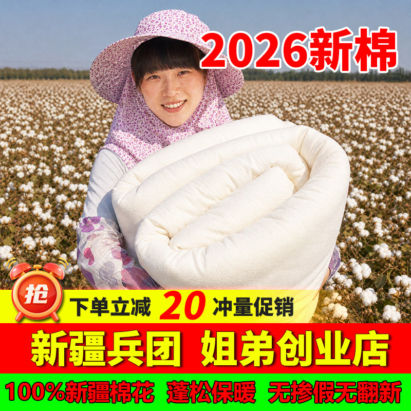 新疆长绒棉被纯棉花被子被芯棉絮单人床垫被褥子全棉加厚保暖冬被