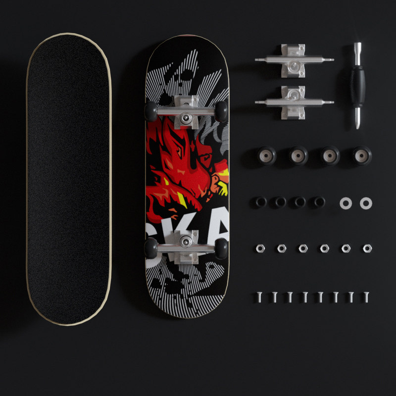 肆四木 手指滑板专业级team五层枫木合金支架拇指滑板玩具3cm宽版