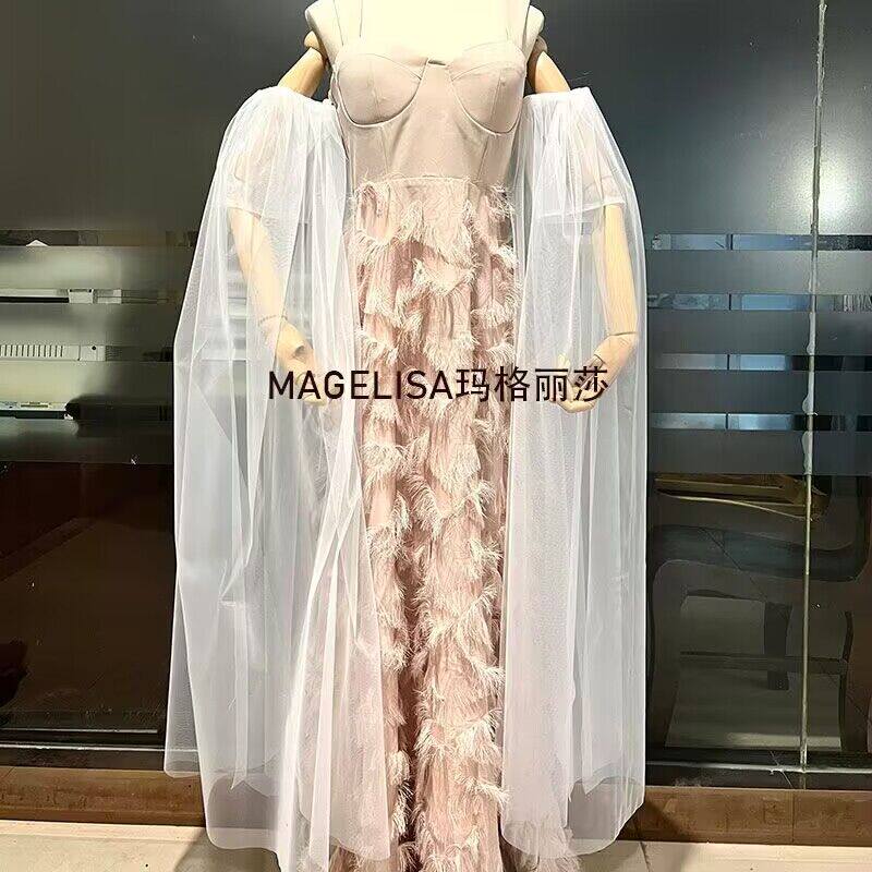 흰색 긴 웨딩 장갑 신부 튜브 탑 웨딩 드레스 팔 소매를 덮는 긴 메쉬 슬리브 신부 장갑