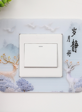 十个装开关保护套开关贴墙贴客厅墙壁插座灯开关装饰简约防尘贴