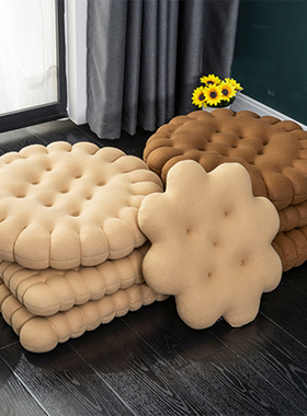 加厚毛绒饼干坐垫座垫椅子垫沙发靠垫蒲团可爱久坐垫椅垫榻榻米垫