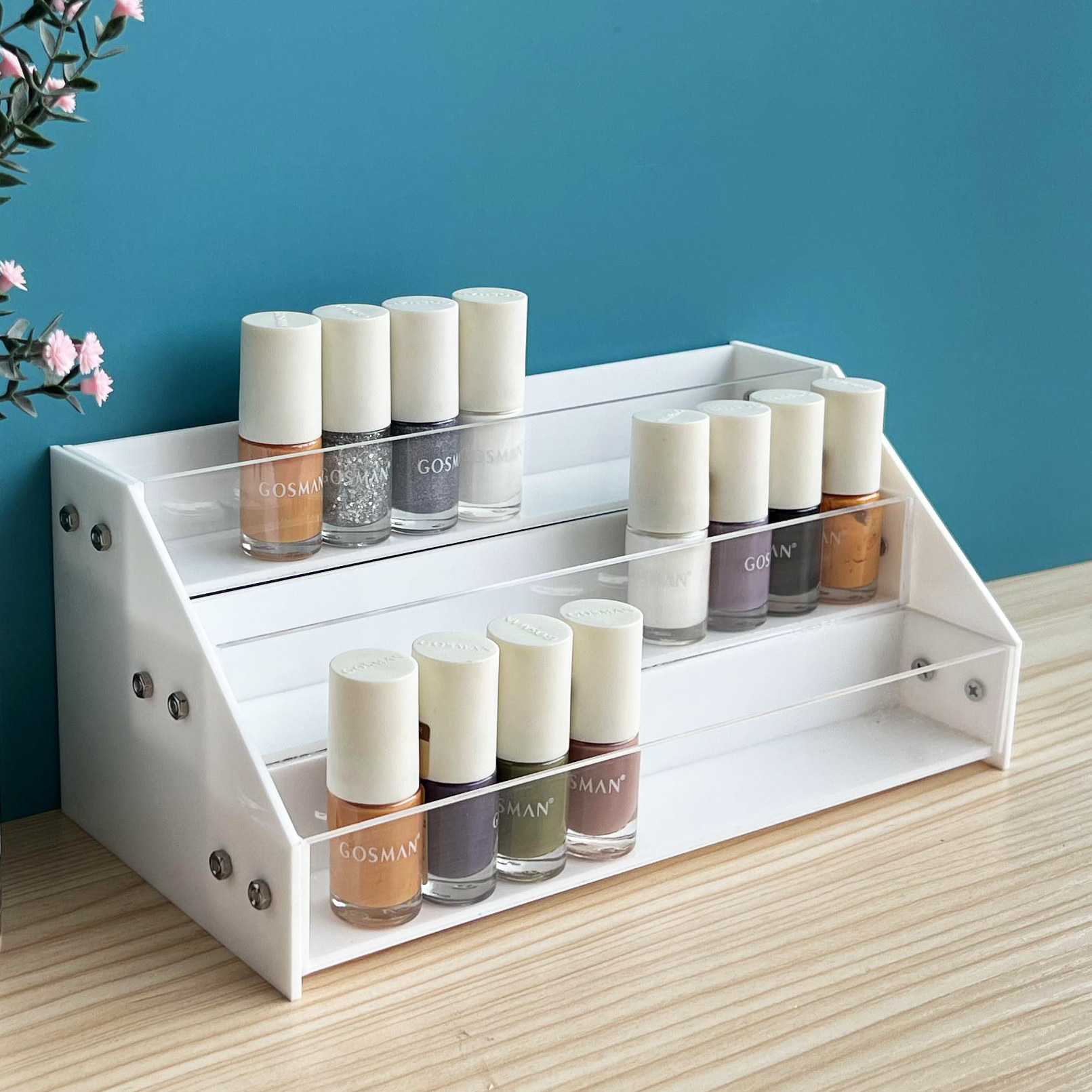 亚克力桌面化妆品展示简约甲油胶陈列架指甲油美甲店多层收纳定制,住宅家具,搁板/置物架/家用陈列架,淘宝优惠券,粉丝福利购,淘宝优惠卷
