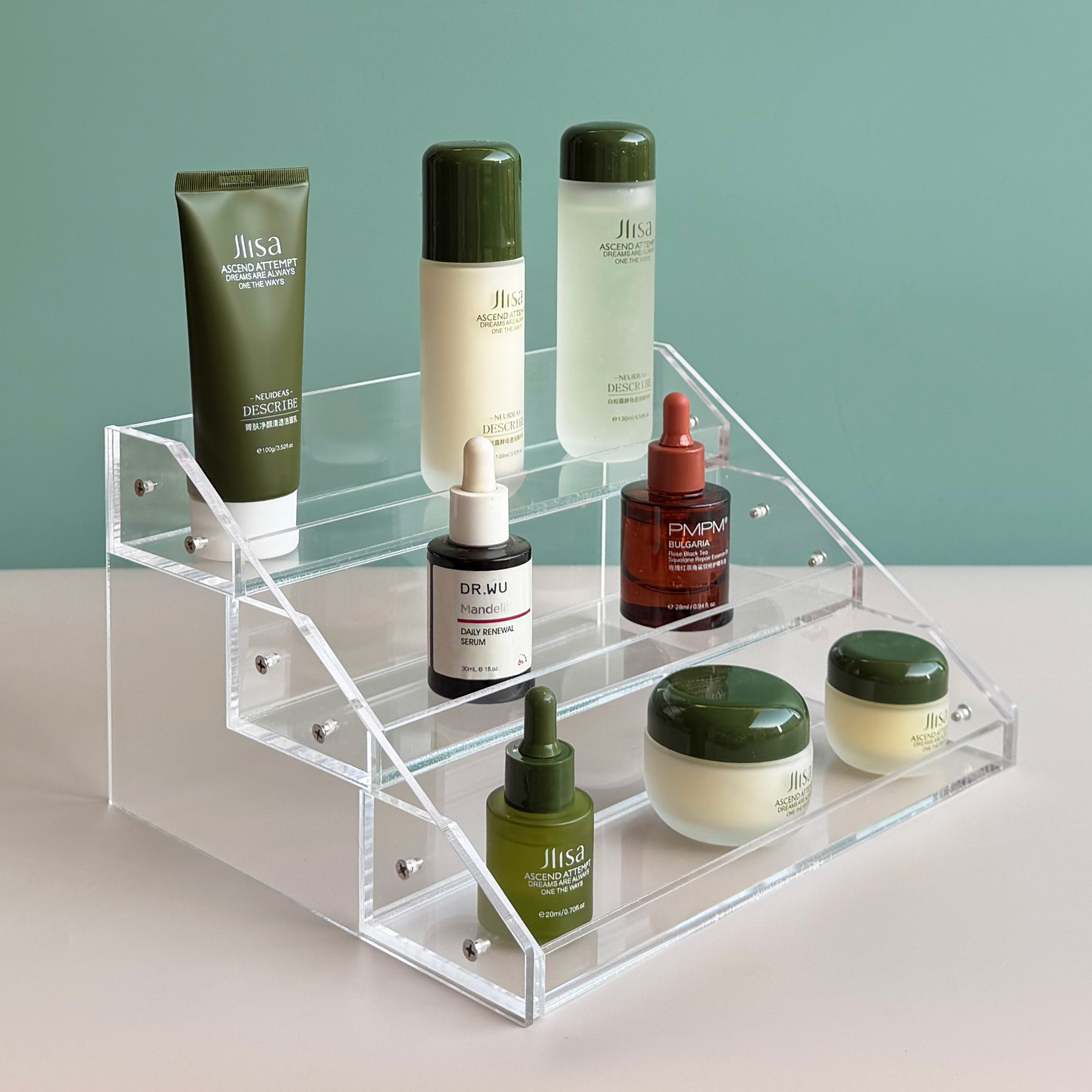 亚克力大容量阶梯置物架加厚置物架酒架超市货架饮料吧台酒水陈列,饰品/流行首饰/时尚饰品新,首饰展示架,淘宝优惠券,粉丝福利购,淘宝优惠卷