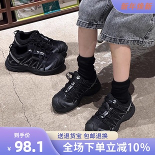 中大童休闲鞋 加绒二棉2025秋冬男女童运动鞋 子老爹鞋 黑武士儿童鞋