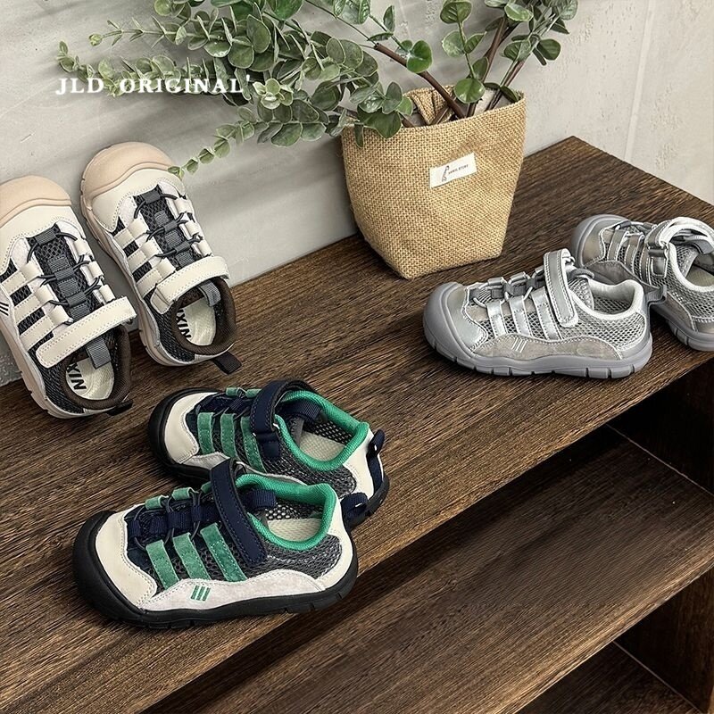 儿童运动凉鞋2026夏季新款男童网鞋软底防滑女童户外透气包头板鞋