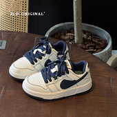 女童百搭潮牌休闲运动鞋 儿童板鞋 男童真皮软底小白鞋 新款 2026春季