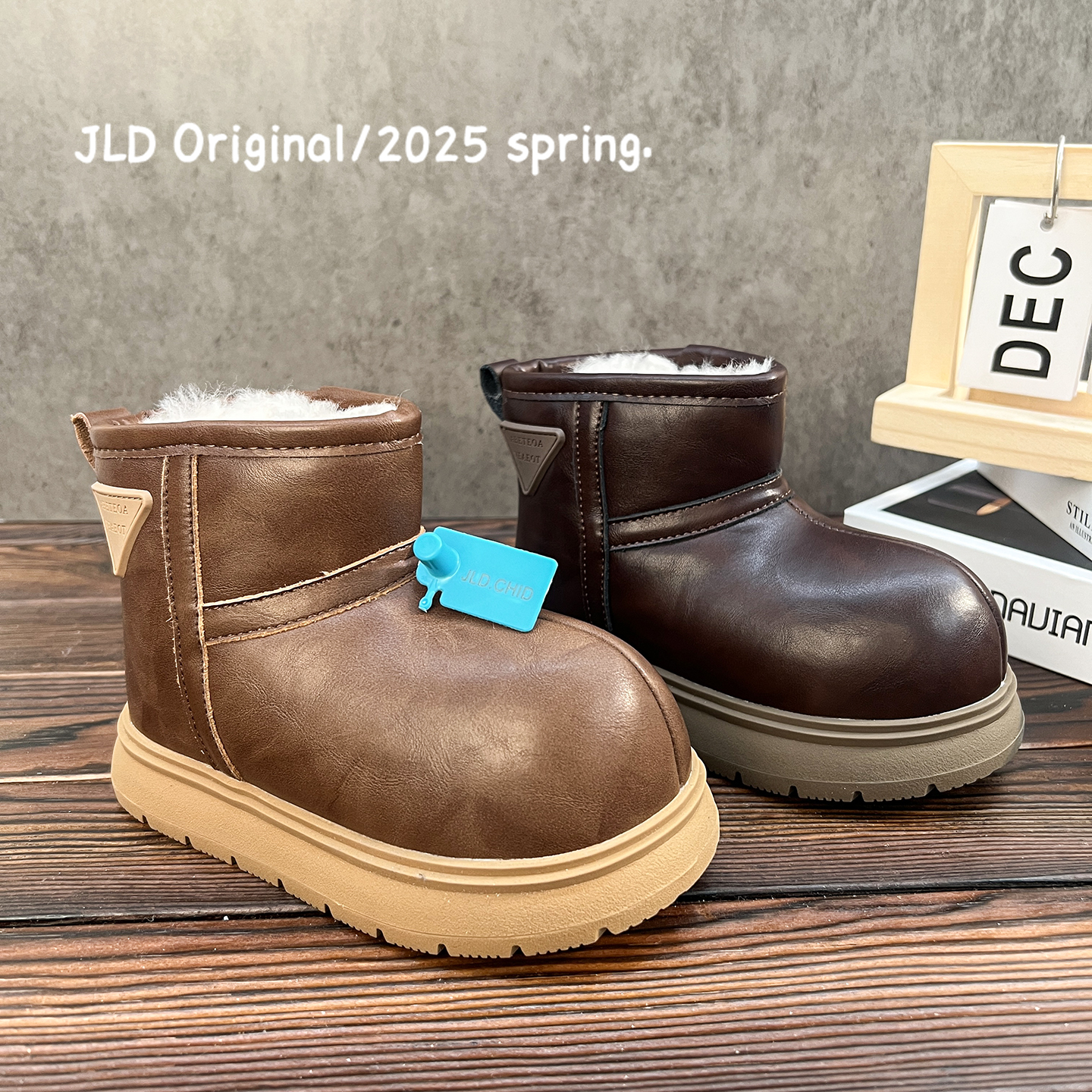 JLD金乐迪儿童真皮保暖雪地靴