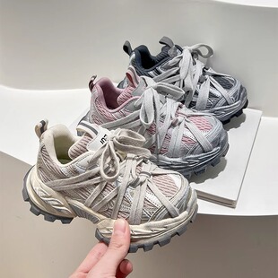 男女童新款 轻便跑步鞋 超轻坦克老爹鞋 中大童走秀款 运动鞋 2026春季