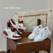 潮 女童免系带百搭防滑软底男童运动鞋 儿童拼色透气板鞋 2026春新款