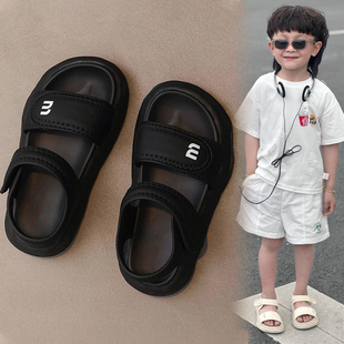 男童凉鞋夏季2026新款儿童鞋子真皮女童沙滩鞋夏季运动黑色中大童