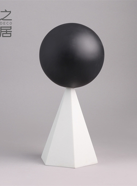 北欧莫兰迪几何体抽象树脂电视柜