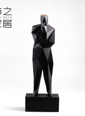 北欧几何抽象人物雕塑样板间树脂