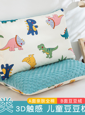 儿童纯棉枕套40*60冬季婴儿宝宝幼儿园学生豆豆绒30*50CM保暖枕套
