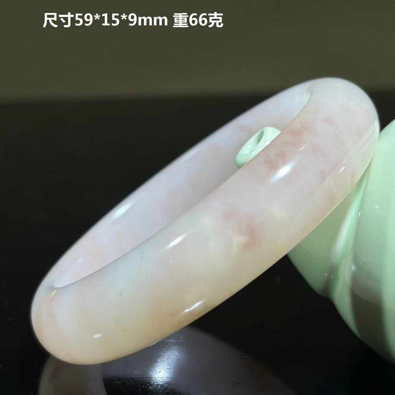 鸡血玉59圈口镯子白冰粉手镯圈口鸡血石玉石原石精美玉镯精品