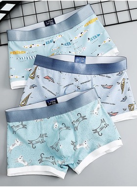 青少年纯棉质95%内裤男孩17全棉19大童21高中16初中学生平角裤18