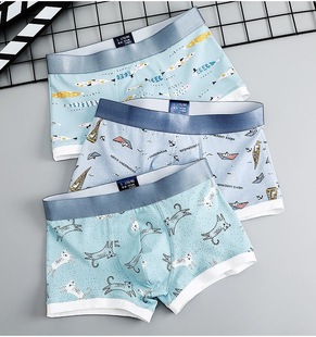 青少年纯棉质95%内裤 男孩17全棉19大童21高中16初中学生平角裤